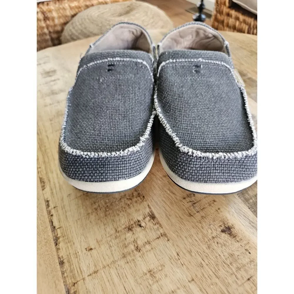 Gecko Man Mens 11‎ Wide Gray Casual Comfort Slip On Slide Loafer Deck Shoes